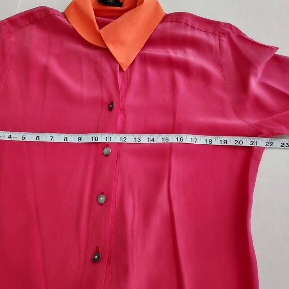 Laurel By Escada 100% Silk Long Sleeve Button Down Blouse - Picture 4 of 11